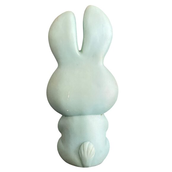 VTG Bunny Rabbit Doll Baby Squeak Toy Blue Green Soft Vinyl Rubber Easter - Picture 3 of 6